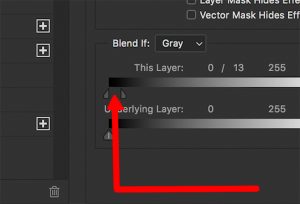 This little SPLIT marking allows you to "feather" the tonal range between the two split points. While holding the OPT/ALT key and dragging, you will visually see the feathering in real time.